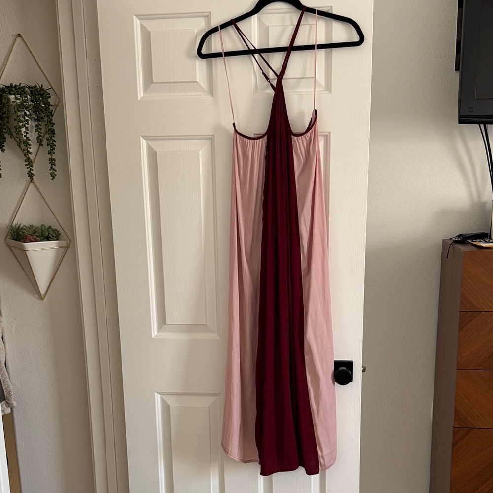 Banana Republic Burgundy and Pink Strappy Dress